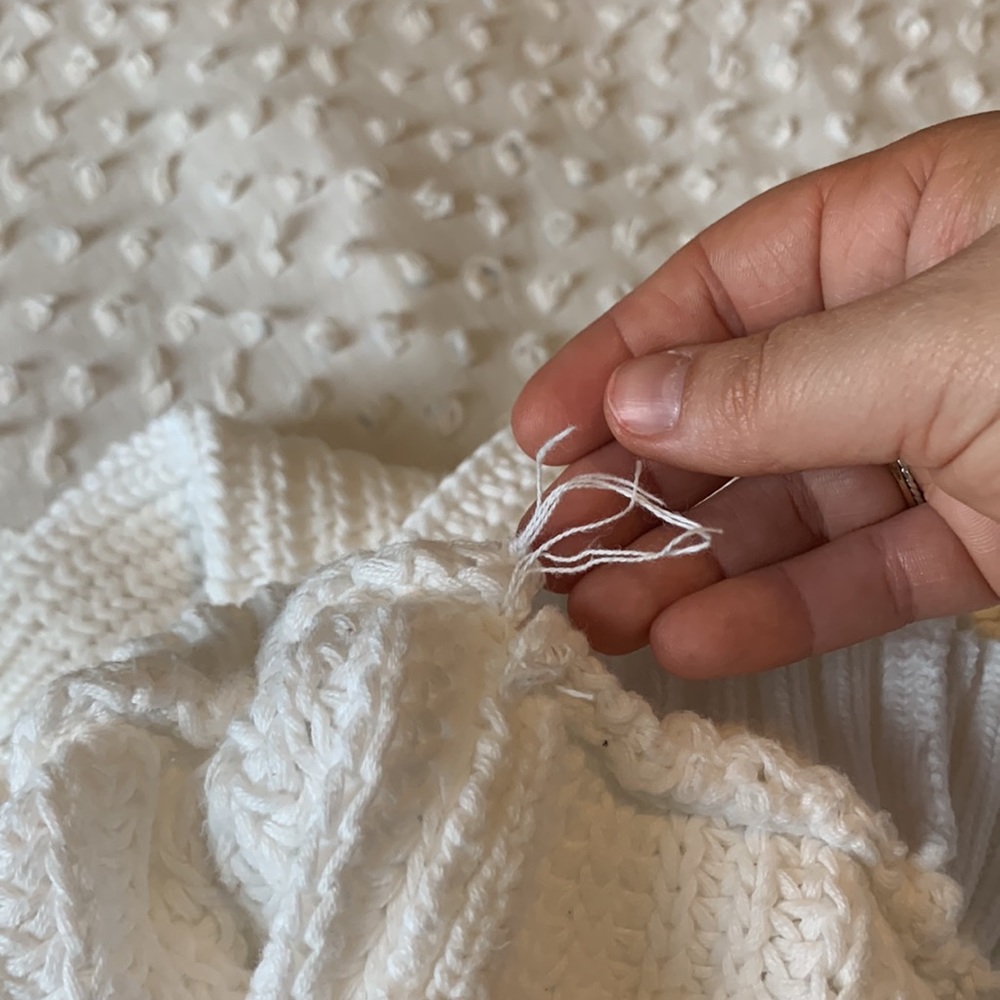 Lulu’s Off the Shoulder Cropped White Sweater - Picture 10 of 13